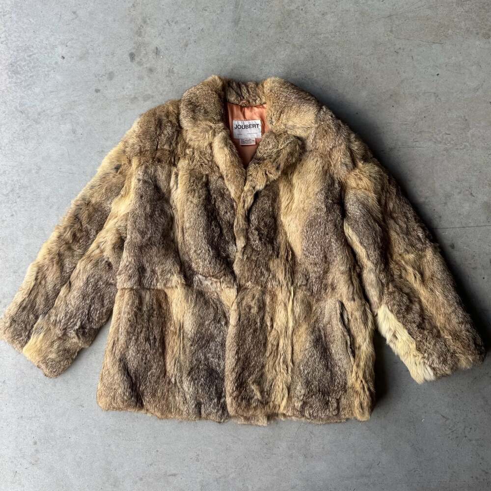 Vintage Womens Joubert Dyed Genuine Rabbit Fur Coat Jacket